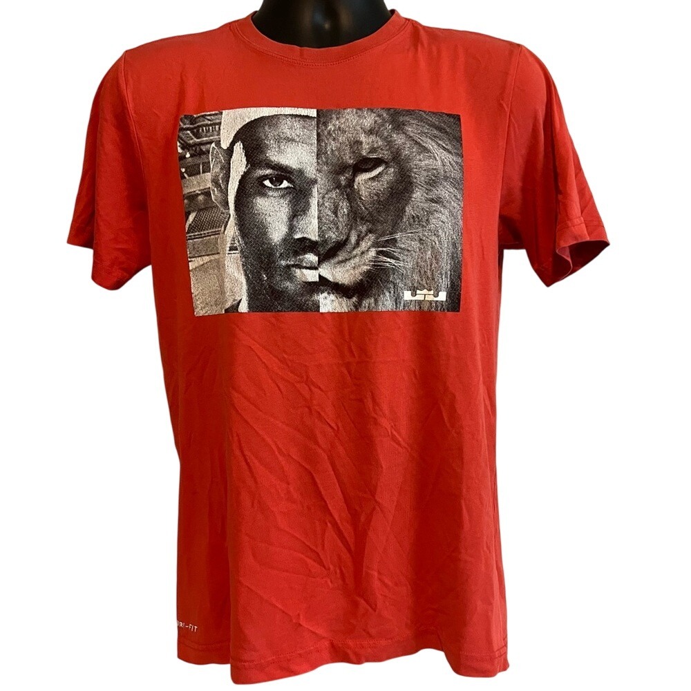 Nike LeBron James Opposing Forces Performance Dry-Fit T-Shirt Orange Men S‎